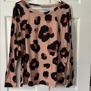 Animal Print Oversized Top